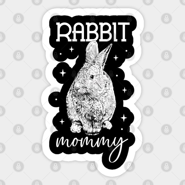 Rabbit lover - Rabbit Mommy Sticker by Modern Medieval Design